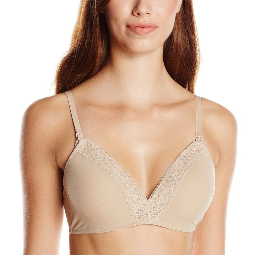 NEW Natori Grace Maternity Nursing Wireless Bra 34DD Cafe Tan NWT